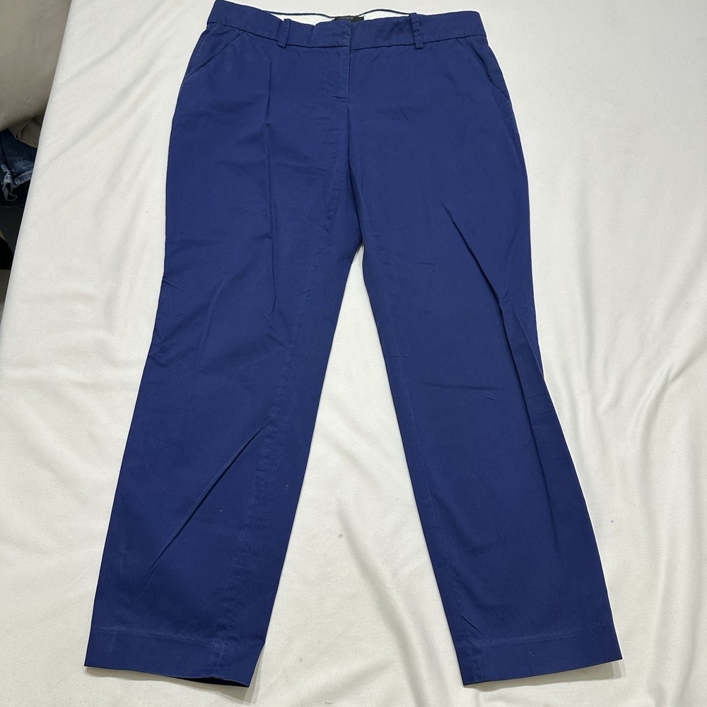 J.Crew Café Capri Pants Womens 2 Blue Stretch Cotton Cropped Slim Fit - Picture 2 of 9